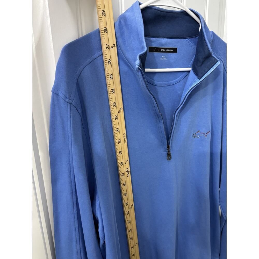 Greg Norman Pullover Sweatshirt Mens M Blue Long Sleeve 1/4 Zip - Picture 2 of 12